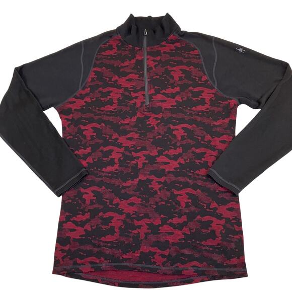 Smartwool Men’s XL 250 Merino Wool 1/4 Zip Base Layer Shirt Printed FLAWED - Picture 1 of 16